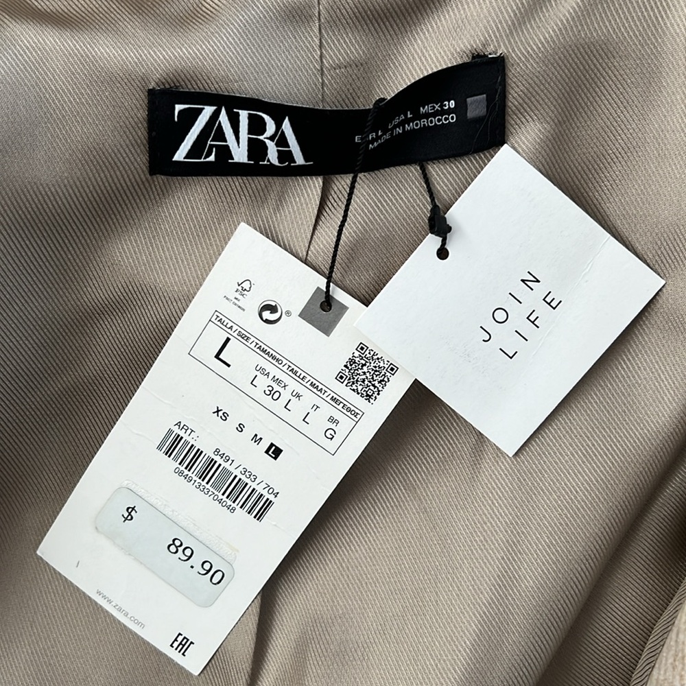 Zara Join Life Cape Poncho Coat Size L NWT - Picture 2 of 9